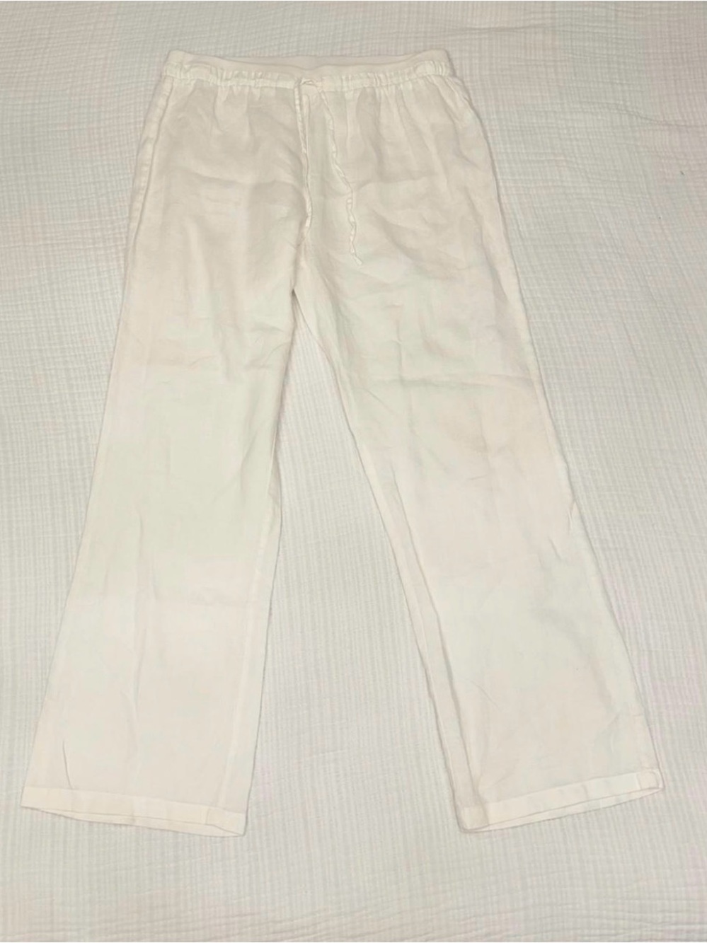 company ellen tracy white linen blend pants